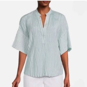 Vince Soft Blue Pleated Blouse